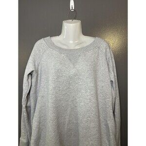Aerie Sweatshirt Womens XL Gray Boat Neck Longline Fleece Pullover Tunic Lounge